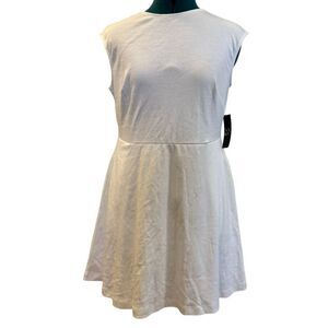 New York & Company Fit & Flare Mini Dress - Size Large Petite, White, NWT